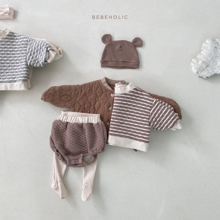BEBE HOLIC - Korean Children Fashion - #Kfashion4kids - Stripes Quilting Top Bottom Set - 2