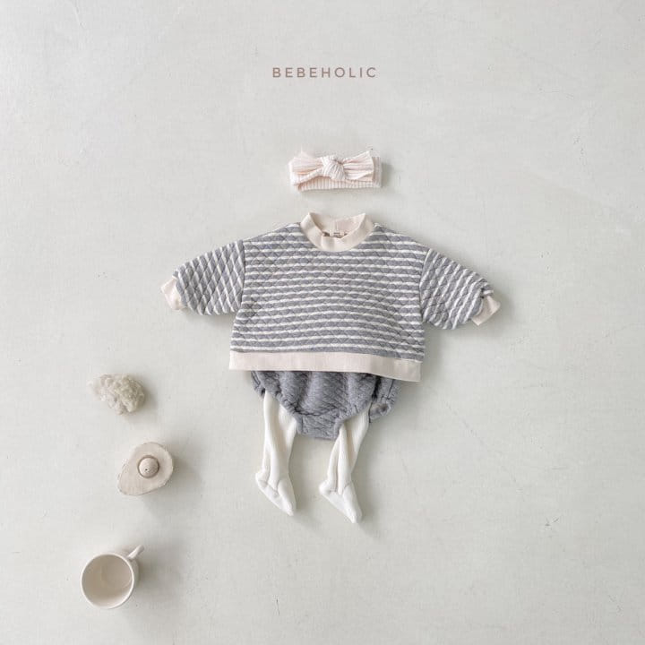 BEBE HOLIC - Korean Children Fashion - #Kfashion4kids - Stripes Quilting Top Bottom Set - 4