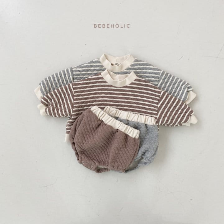 BEBE HOLIC - Korean Children Fashion - #Kfashion4kids - Stripes Quilting Top Bottom Set - 8
