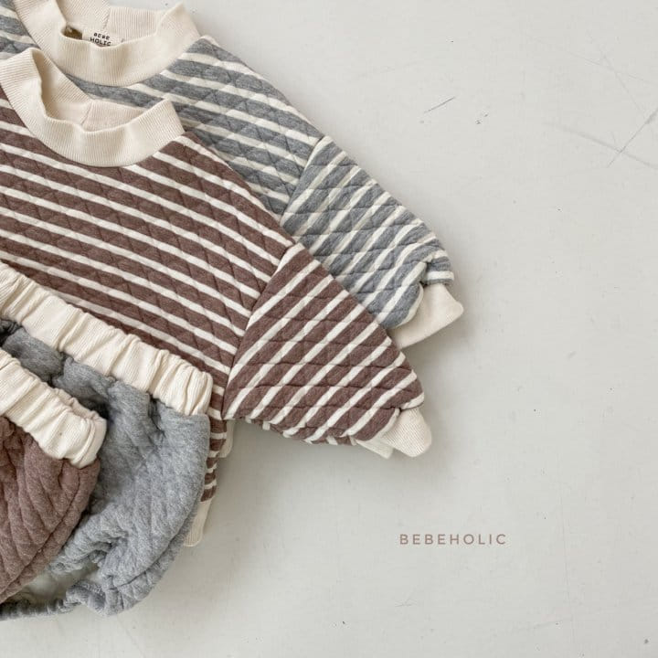 BEBE HOLIC - Korean Children Fashion - #Kfashion4kids - Stripes Quilting Top Bottom Set - 9