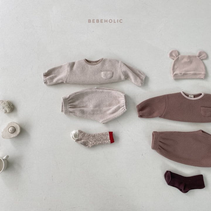 BEBE HOLIC - Korean Children Fashion - #Kfashion4kids - Waffle Fleece Top Bottom Set