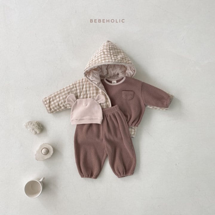 BEBE HOLIC - Korean Children Fashion - #Kfashion4kids - Waffle Fleece Top Bottom Set - 3