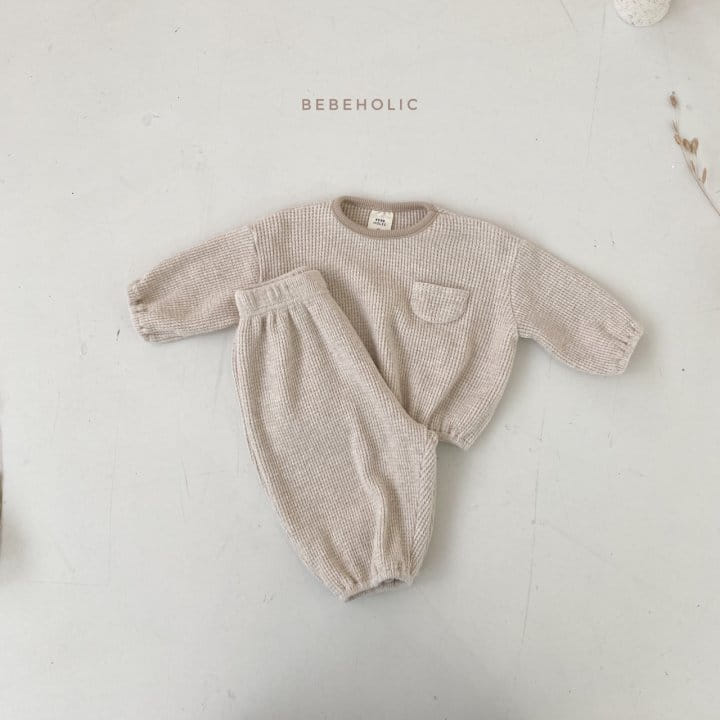 BEBE HOLIC - Korean Children Fashion - #Kfashion4kids - Waffle Fleece Top Bottom Set - 7