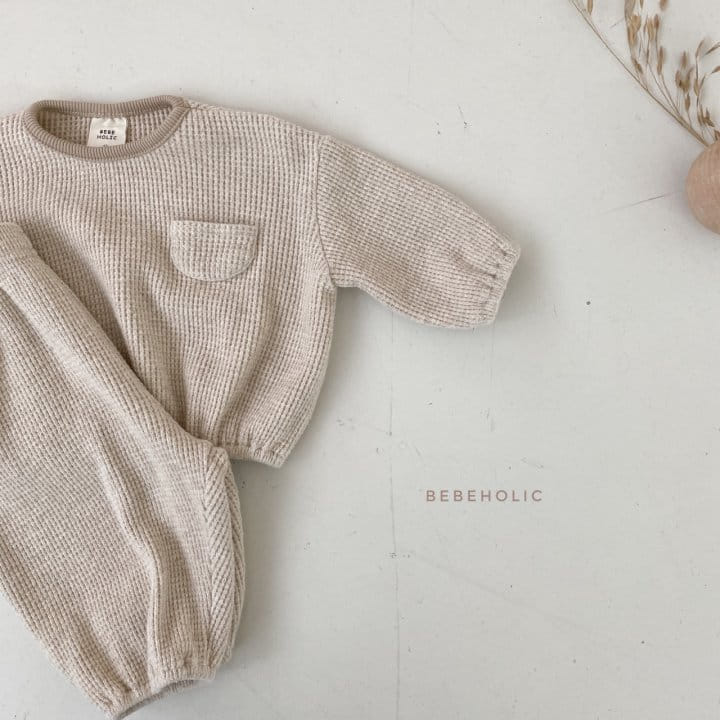 BEBE HOLIC - Korean Children Fashion - #Kfashion4kids - Waffle Fleece Top Bottom Set - 8