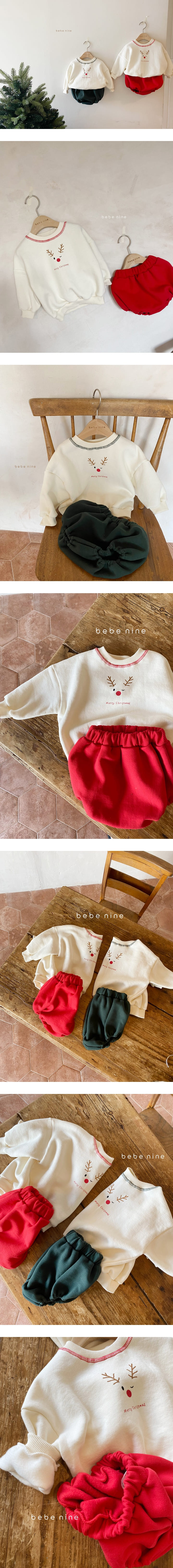 BEBE NINE - Korean Children Fashion - #Kfashion4kids - Rudolph Bebe Top Bottom Set