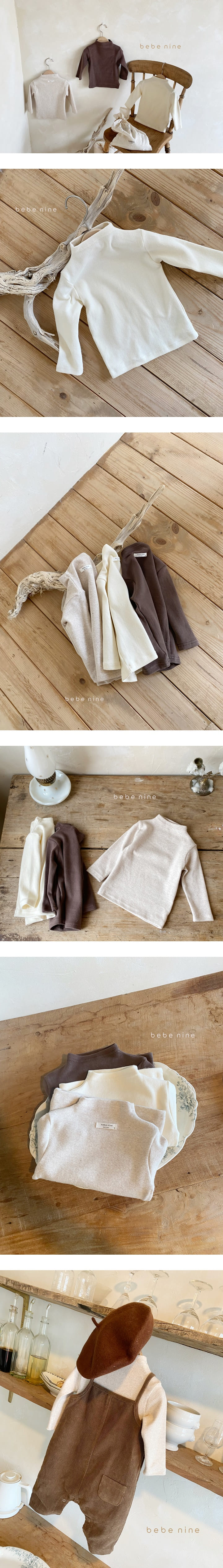 BEBE NINE - Korean Children Fashion - #Kfashion4kids - Bebe Half Turtleneck Tee