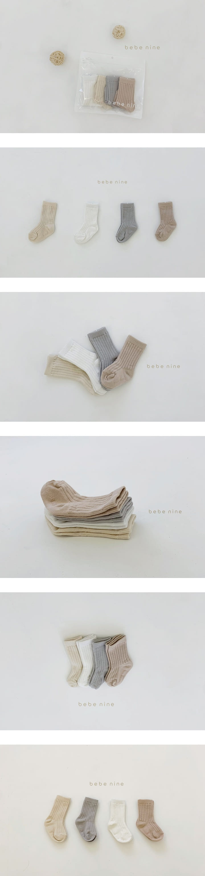 BEBE NINE - Korean Children Fashion - #Kfashion4kids - Butter Knee Socks [set of 4]