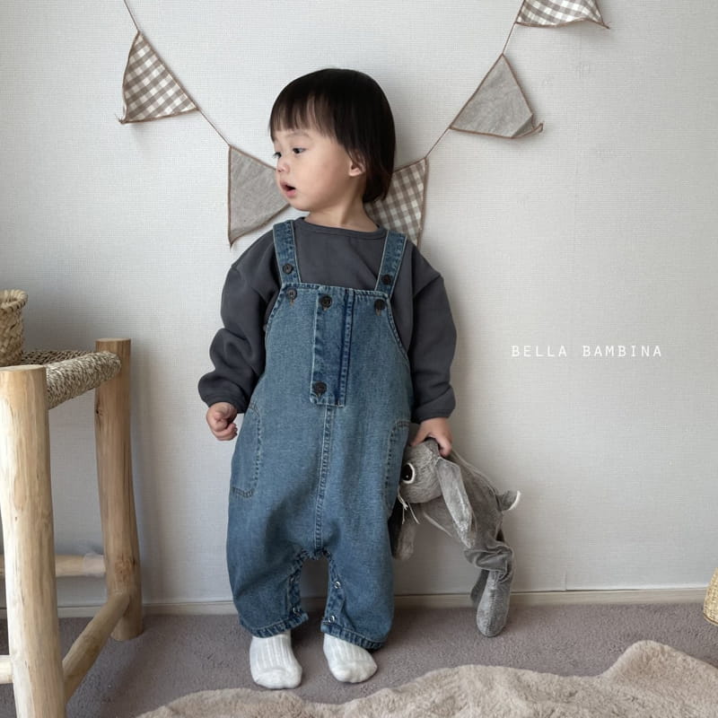 BELLA BAMBINA - Korean Children Fashion - #Kfashion4kids - Bebe Vogue Denim Dungarees Bodysuit