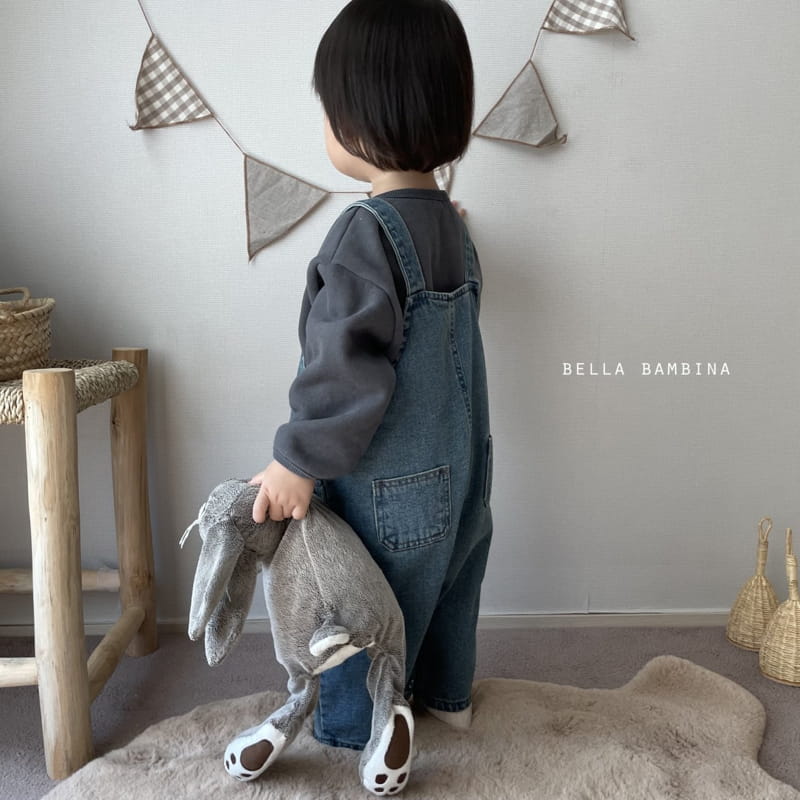 BELLA BAMBINA - Korean Children Fashion - #Kfashion4kids - Bebe Vogue Denim Dungarees Bodysuit - 3
