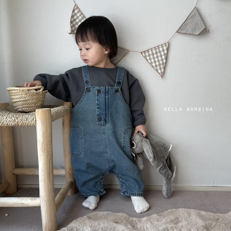 BELLA BAMBINA - Korean Children Fashion - #Kfashion4kids - Bebe Vogue Denim Dungarees Bodysuit - 5