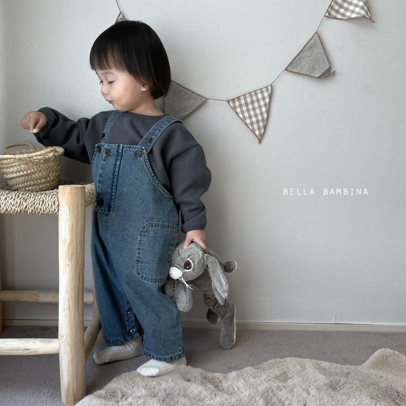 BELLA BAMBINA - Korean Children Fashion - #Kfashion4kids - Bebe Vogue Denim Dungarees Bodysuit - 7
