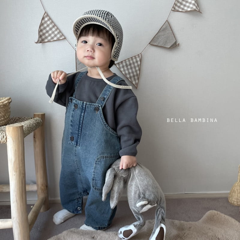 BELLA BAMBINA - Korean Children Fashion - #Kfashion4kids - Bebe Vogue Denim Dungarees Bodysuit - 8