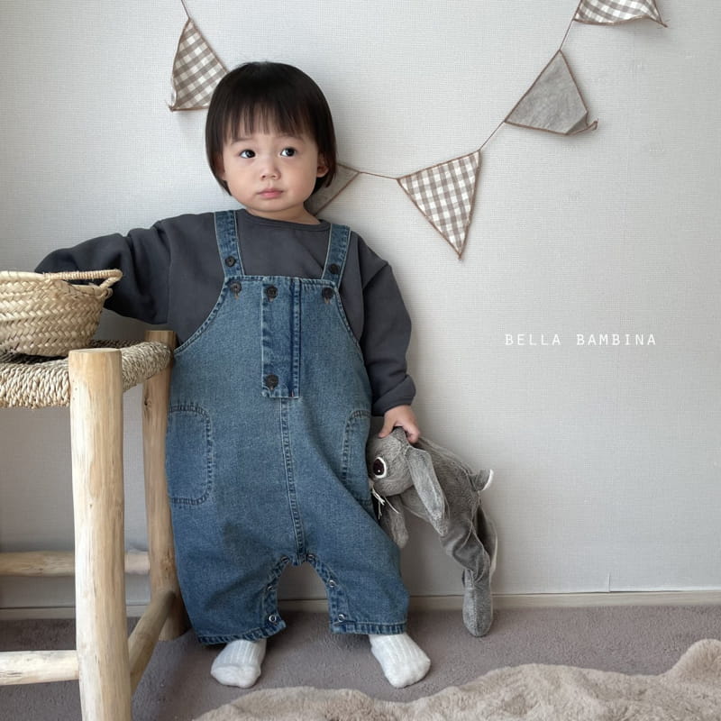 BELLA BAMBINA - Korean Children Fashion - #Kfashion4kids - Bebe Vogue Denim Dungarees Bodysuit - 9