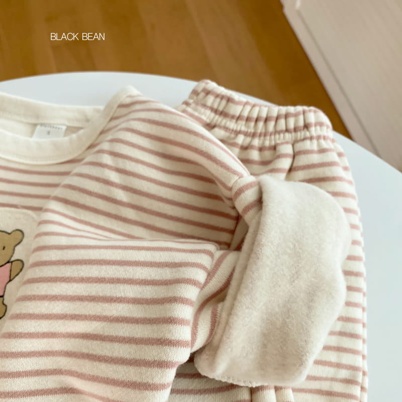 BLACK BEAN - Korean Children Fashion - #Kfashion4kids - Bear Stripes Top Bottom Set - 11