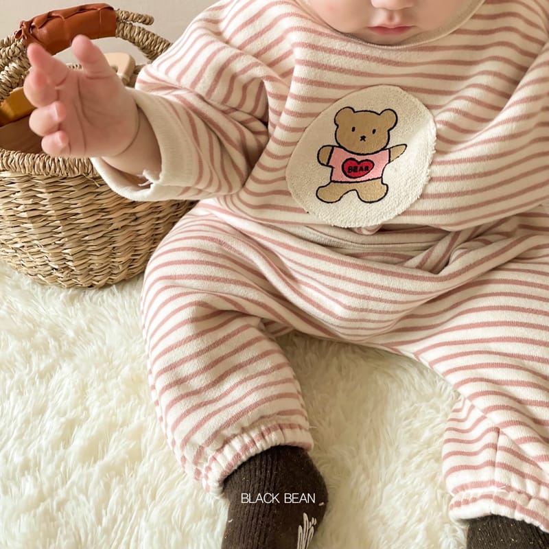 BLACK BEAN - Korean Children Fashion - #Kfashion4kids - Bear Bebe Stripes Top Bottom Set - 11