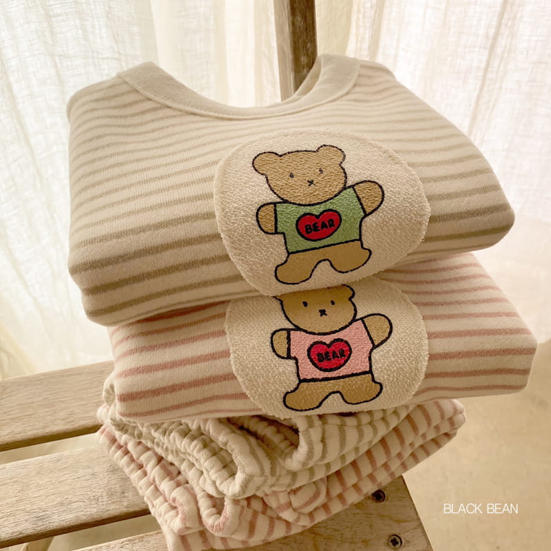 BLACK BEAN - Korean Children Fashion - #Kfashion4kids - Bear Bebe Stripes Top Bottom Set - 7
