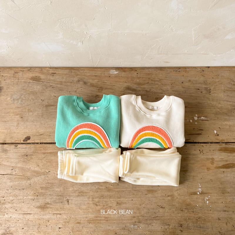 BLACK BEAN - Korean Children Fashion - #Kfashion4kids - Rainbow Bebe Top Bottom Set