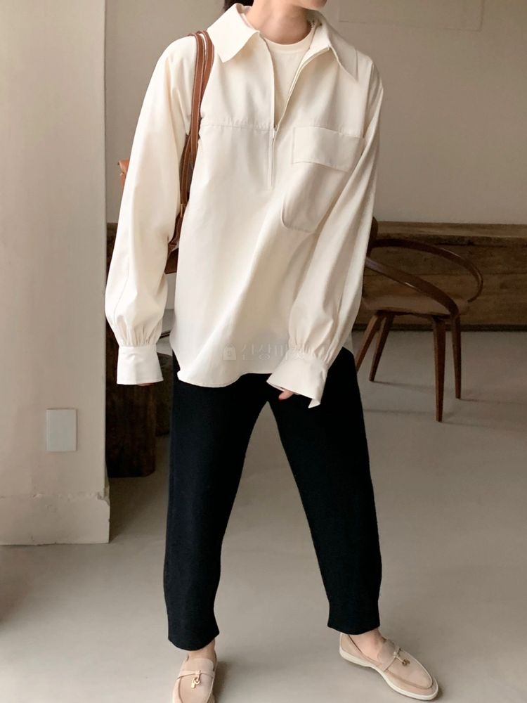 BOWEN - Korean Children Fashion - #Kfashion4kids - Bambu Zip-up Blouse - 2