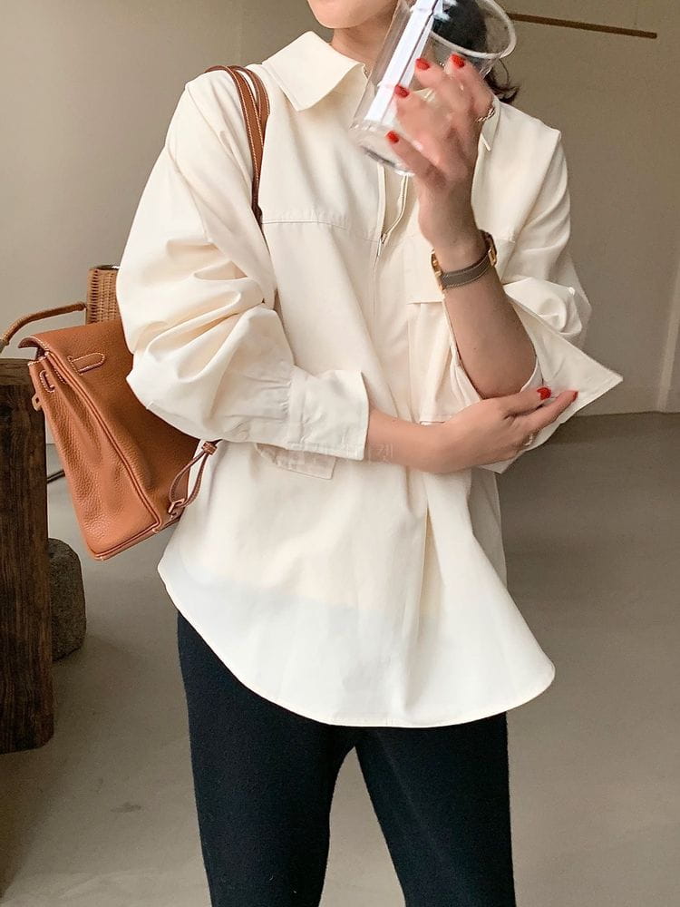 BOWEN - Korean Children Fashion - #Kfashion4kids - Bambu Zip-up Blouse - 3