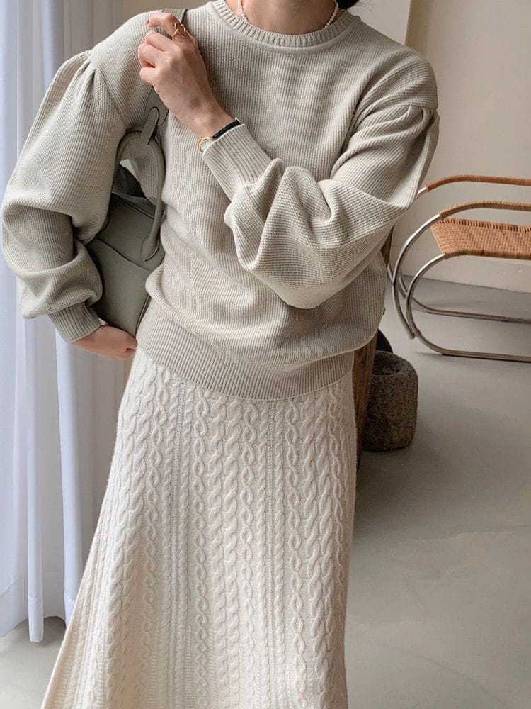BOWEN - Korean Children Fashion - #Kfashion4kids - Wool Volume Puff Knit