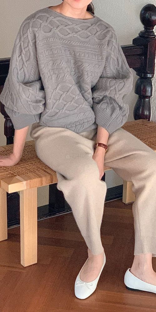 BOWEN - Korean Children Fashion - #Kfashion4kids - Twice Knit Jogger Pants - 7