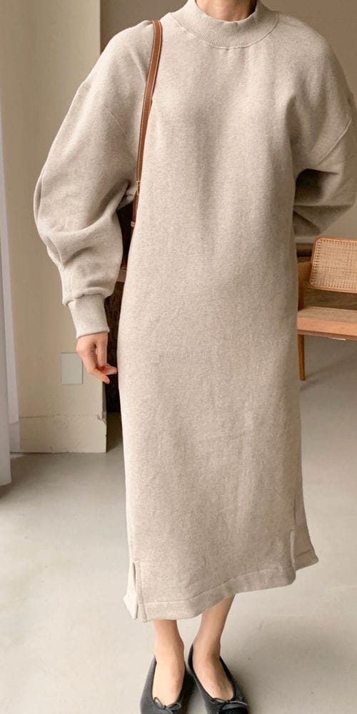 BOWEN - Korean Children Fashion - #Kfashion4kids - Fleece Volume Long One-piece