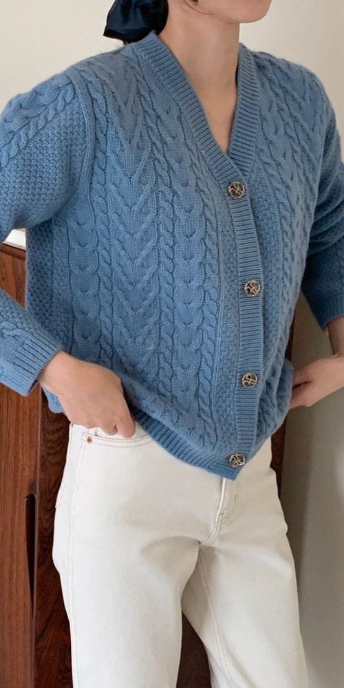 BOWEN - Korean Children Fashion - #Kfashion4kids - Cable Button Cardigan - 2