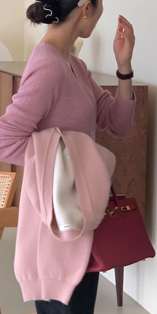 BOWEN - Korean Children Fashion - #Kfashion4kids - Rib V Neck Knit - 10