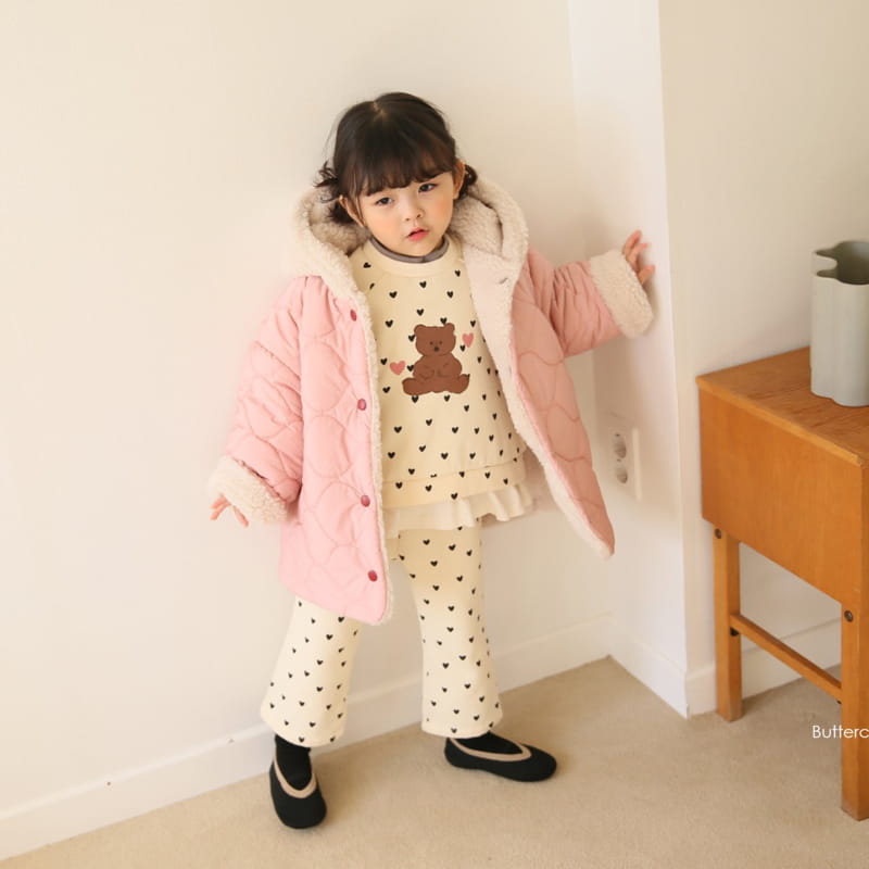 BUTTERCUP - Korean Children Fashion - #Kfashion4kids - Heart Bear Top Bottom Set - 10