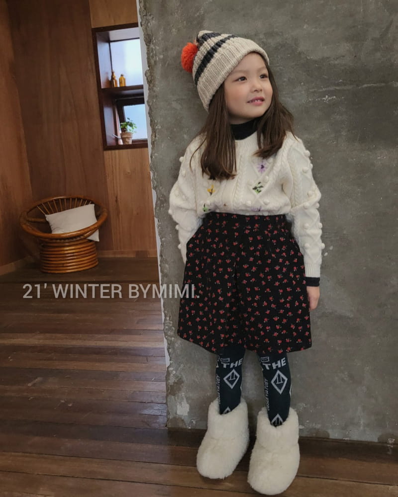 BYMIMI - Korean Children Fashion - #Kfashion4kids - Flower Rib Skirt - 3