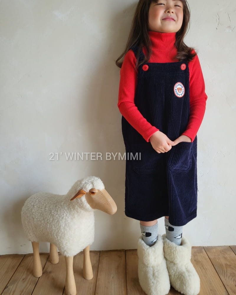 BYMIMI - Korean Children Fashion - #Kfashion4kids - Bear Dungarees One-piece - 3
