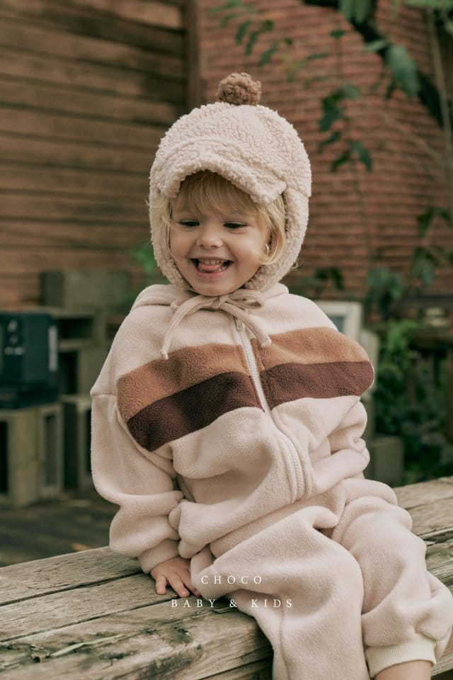 CHOCO BEBE - Korean Children Fashion - #Kfashion4kids - V Color Hoody Jacket Bottom Set