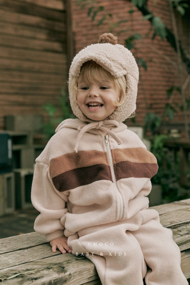 CHOCO BEBE - Korean Children Fashion - #Kfashion4kids - V Color Hoody Jacket Bottom Set - 2