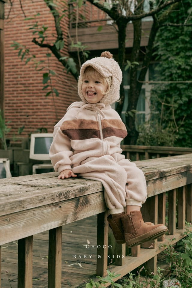 CHOCO BEBE - Korean Children Fashion - #Kfashion4kids - V Color Hoody Jacket Bottom Set - 4