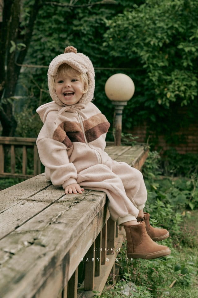 CHOCO BEBE - Korean Children Fashion - #Kfashion4kids - V Color Hoody Jacket Bottom Set - 6