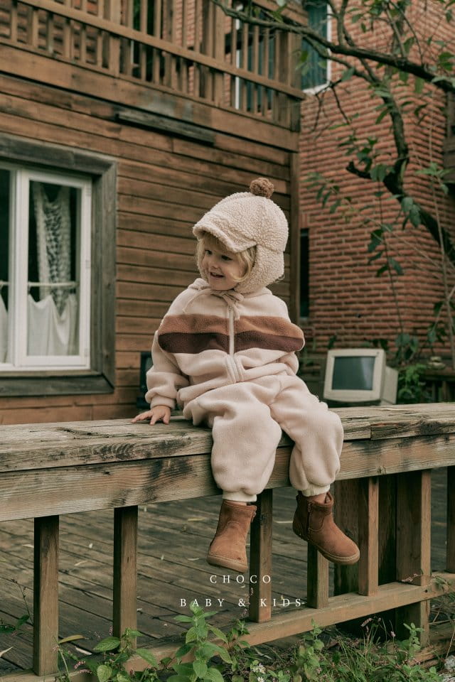 CHOCO BEBE - Korean Children Fashion - #Kfashion4kids - V Color Hoody Jacket Bottom Set - 7
