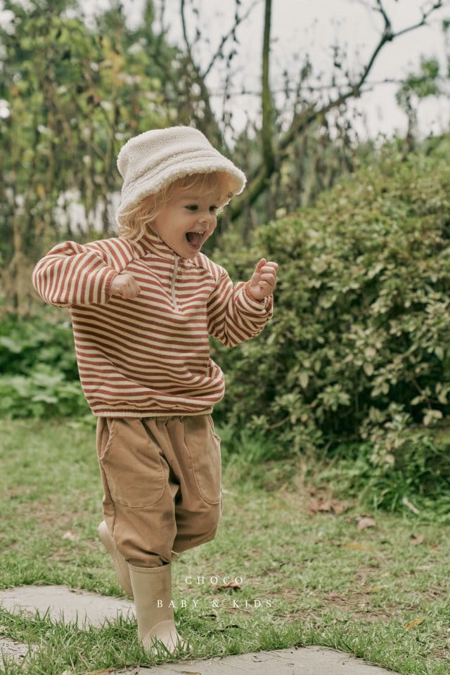 CHOCO BEBE - Korean Children Fashion - #Kfashion4kids - Fleece Stripes Anorak Tee