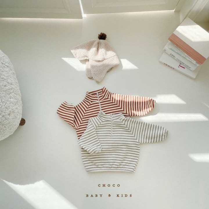 CHOCO BEBE - Korean Children Fashion - #Kfashion4kids - Fleece Stripes Anorak Tee - 10