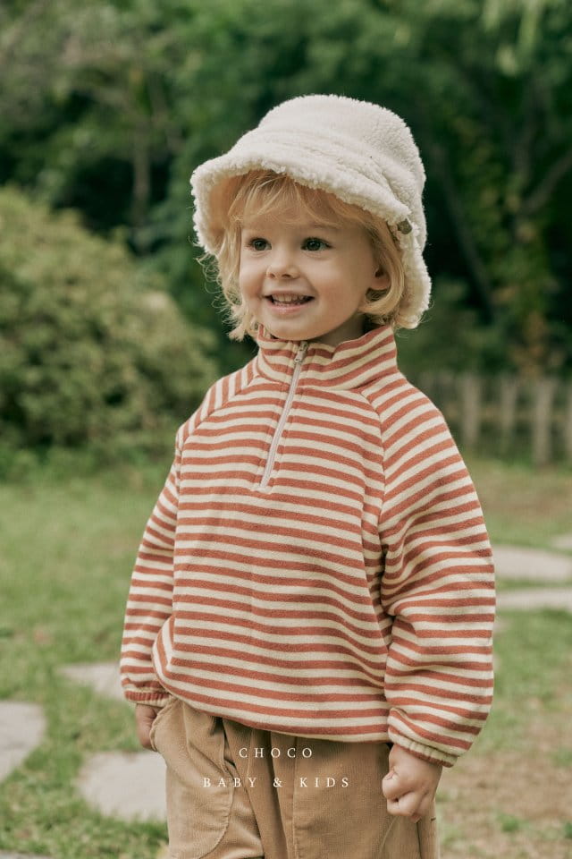CHOCO BEBE - Korean Children Fashion - #Kfashion4kids - Fleece Stripes Anorak Tee - 2