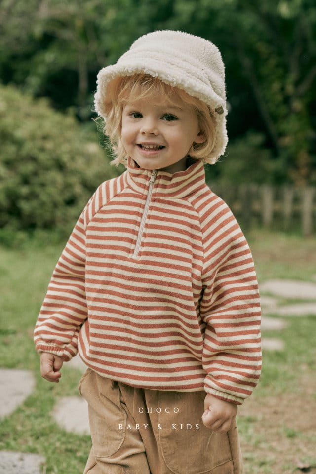 CHOCO BEBE - Korean Children Fashion - #Kfashion4kids - Fleece Stripes Anorak Tee - 3