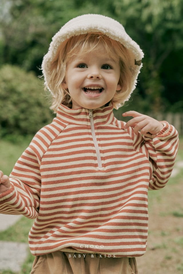 CHOCO BEBE - Korean Children Fashion - #Kfashion4kids - Fleece Stripes Anorak Tee - 4