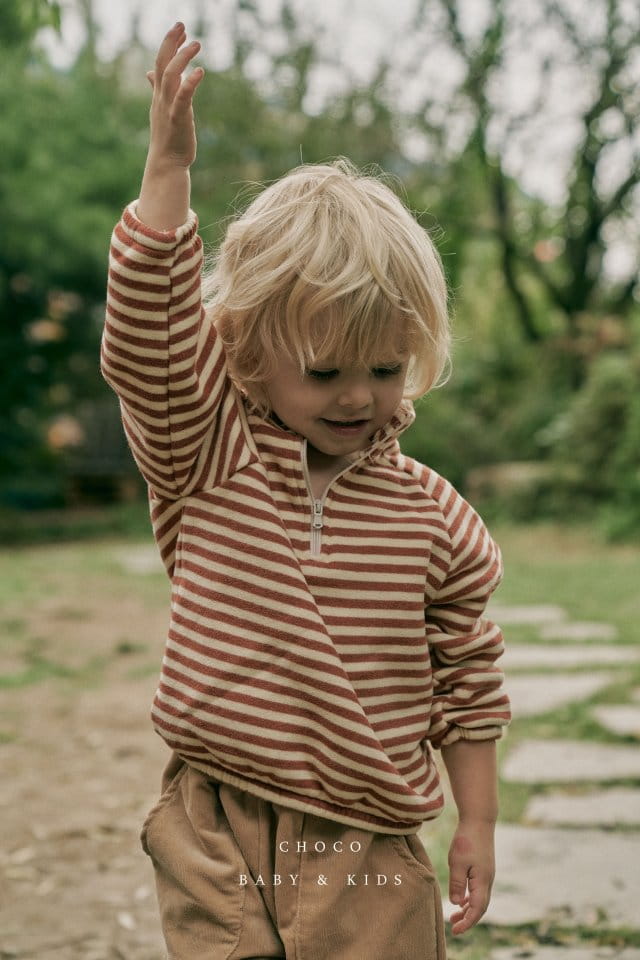 CHOCO BEBE - Korean Children Fashion - #Kfashion4kids - Fleece Stripes Anorak Tee - 5