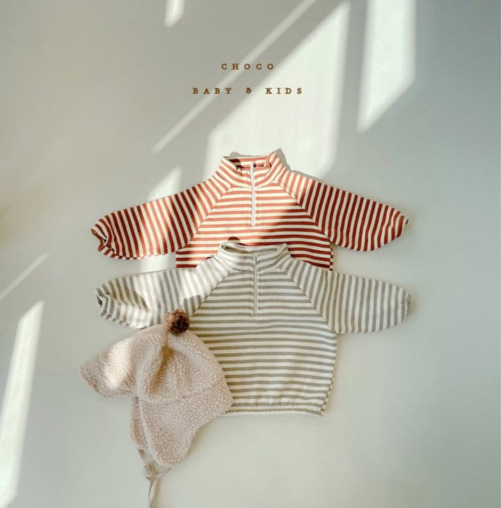 CHOCO BEBE - Korean Children Fashion - #Kfashion4kids - Fleece Stripes Anorak Tee - 9