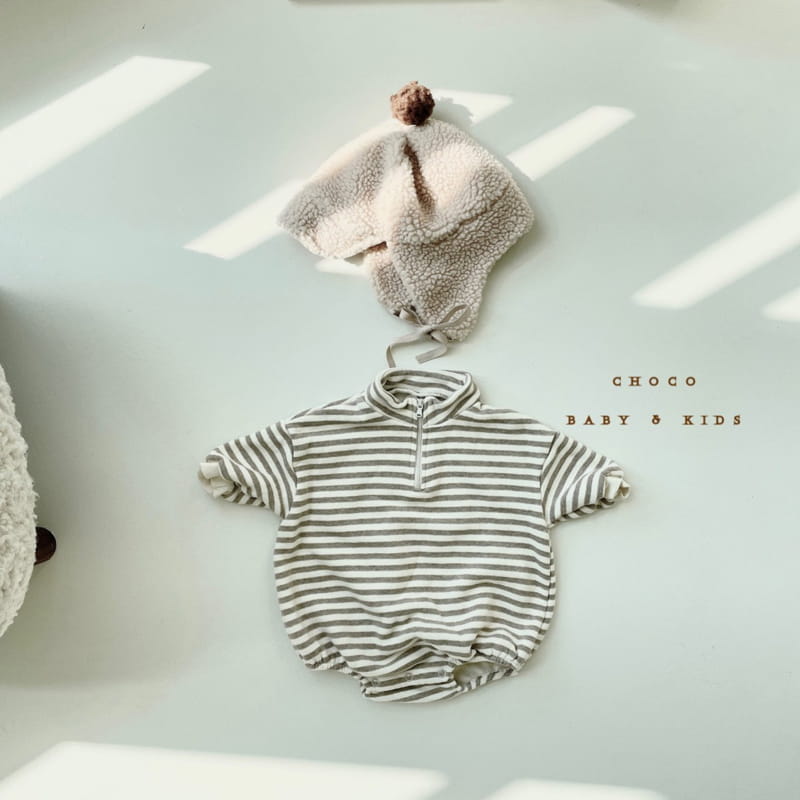 CHOCO BEBE - Korean Children Fashion - #Kfashion4kids - Fleece Stripes Anorak Bodysuit - 5