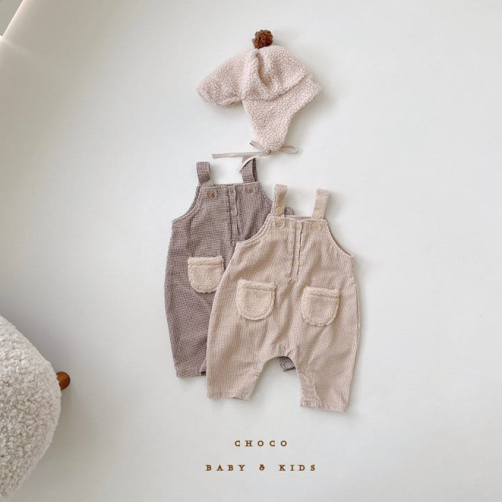CHOCO BEBE - Korean Children Fashion - #Kfashion4kids - Baby Rib Pocket Dungarees Bodysuit