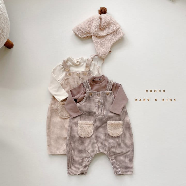 CHOCO BEBE - Korean Children Fashion - #Kfashion4kids - Baby Rib Pocket Dungarees Bodysuit - 4