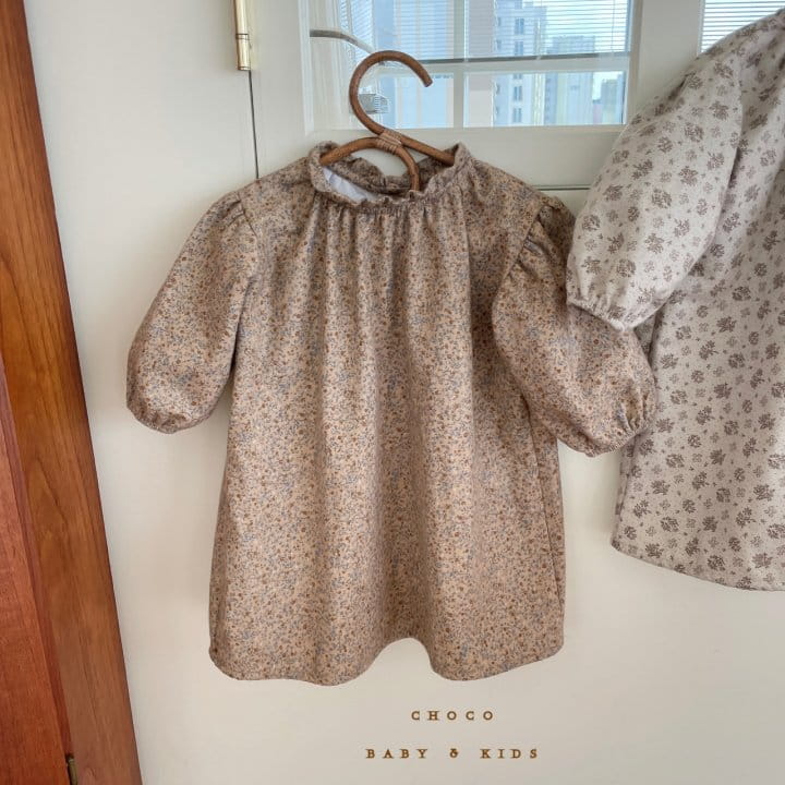 CHOCO BEBE - Korean Children Fashion - #Kfashion4kids - Winter Flower Shirring One-piece