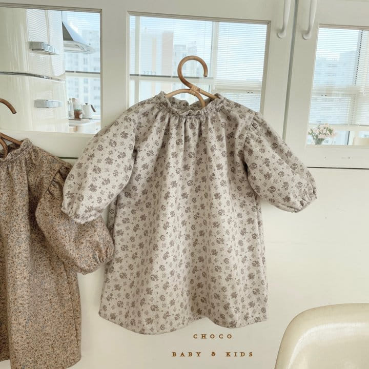 CHOCO BEBE - Korean Children Fashion - #Kfashion4kids - Winter Flower Shirring One-piece - 2