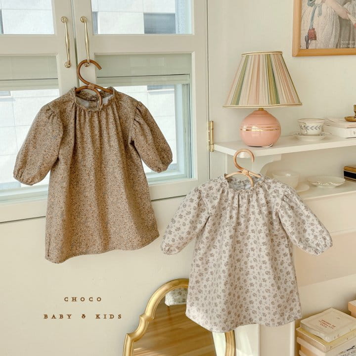 CHOCO BEBE - Korean Children Fashion - #Kfashion4kids - Winter Flower Shirring One-piece - 3