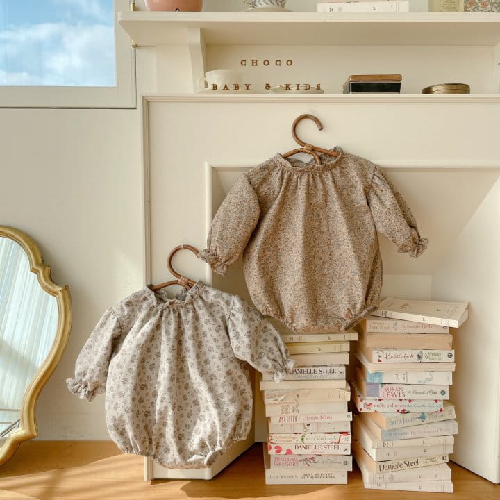 CHOCO BEBE - Korean Children Fashion - #Kfashion4kids - Winter Flower Shirring Bodysuit